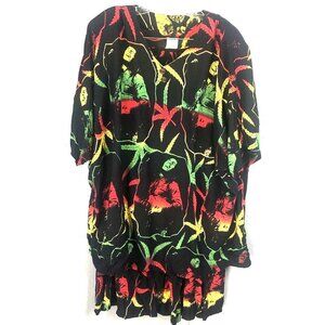 Vintage Saibaba Skirt Set Womens Free Size Bob Marley Ethnic Art To Wear Rock